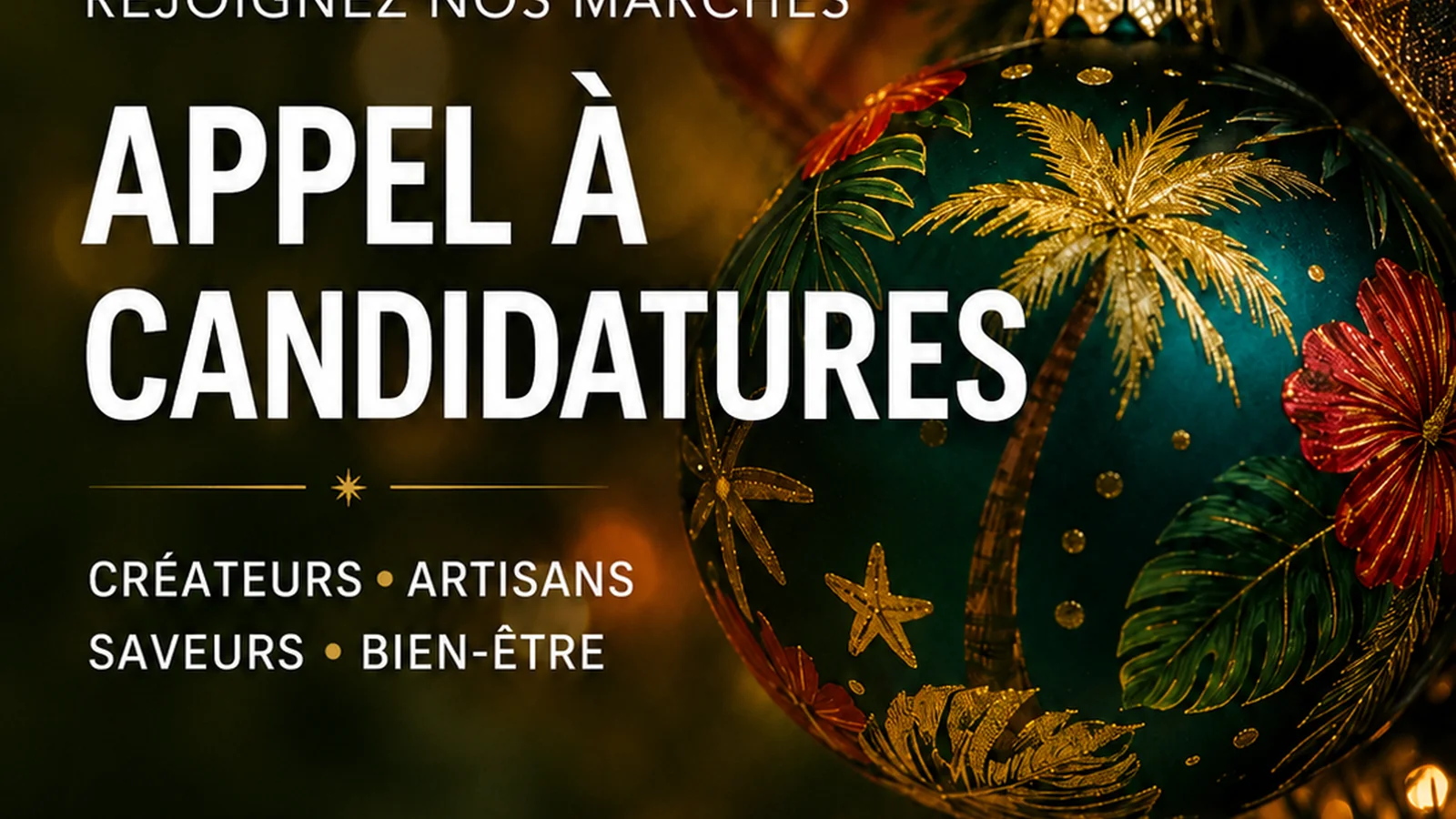 Affiche de Marché de Noël Afro-Caribéen – Guinguette Chez Alriq