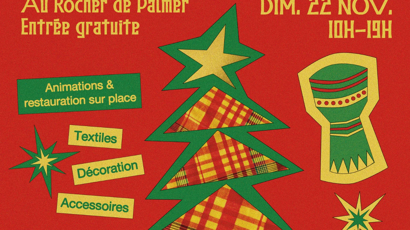 Affiche de Marché de Noël Afro-Caribéen – 2e édition – Rocher de Palmer